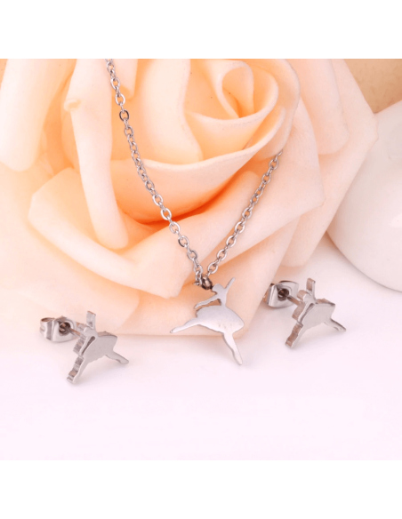 juego aretes color plata