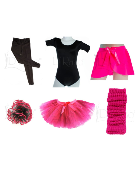 Kit ballet negro - fucsia