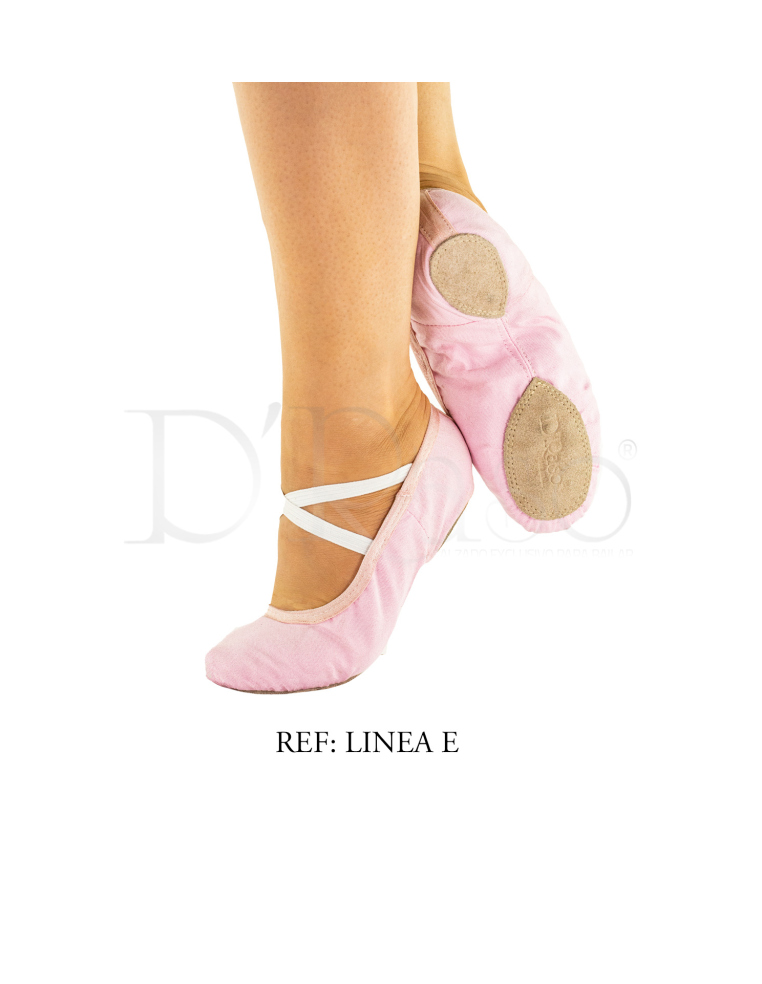 Zapatilla Media punta  lona Rosada Ref-Ballet-Linea-E-(03)