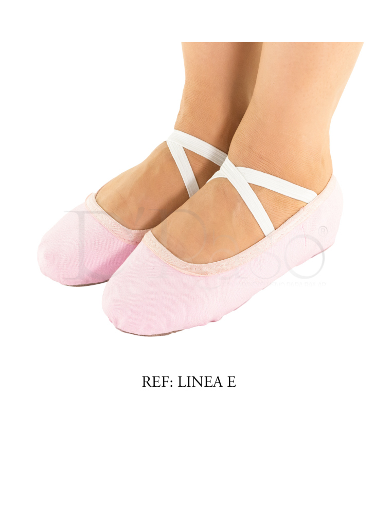 Zapatilla Media punta  lona Rosada Ref-Ballet-Linea-E-(03)