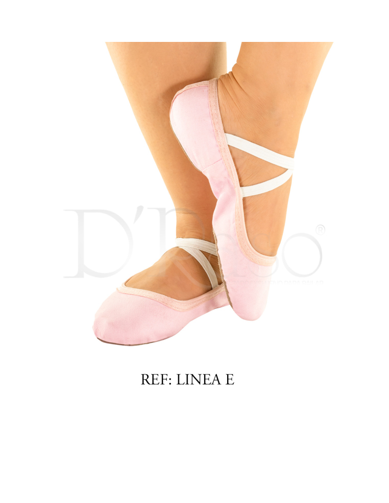 Zapatilla Media punta  lona Rosada Ref-Ballet-Linea-E-(03)